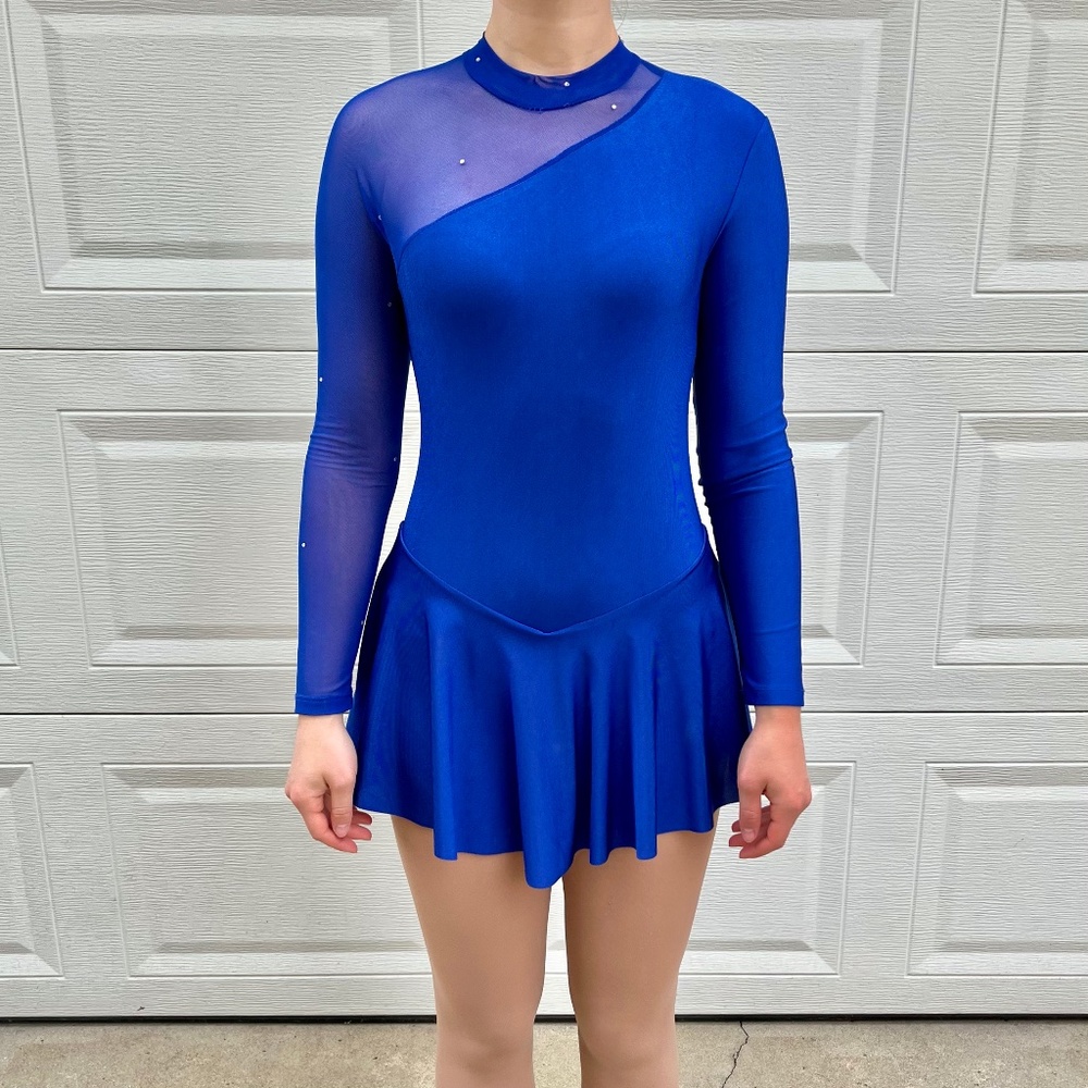 iEFiEl Figure Skating, Dance, Ballet Dress. Royal Blue, Women's Small.